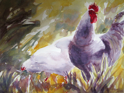 Rooster with Hen